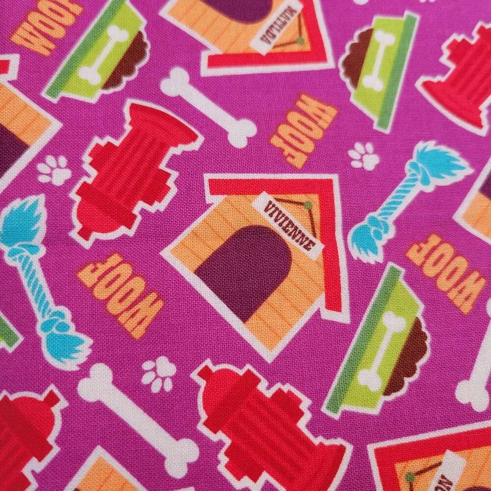Dog Print Cotton Fabric 1yd x44